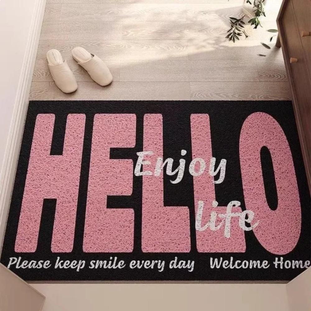Hello Enjoy Life Rectangle Carpet Positive Quote Welcome Home Decor Mat Non Slip Floor Rug Entryway Doormat Welcome Mat
