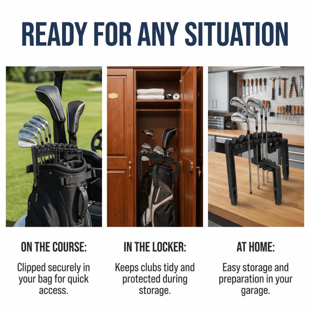 Portable Golf Iron Holder Shaft fixed Bag Club Holder Golf Club Organizer  Rack for Golf Clubs