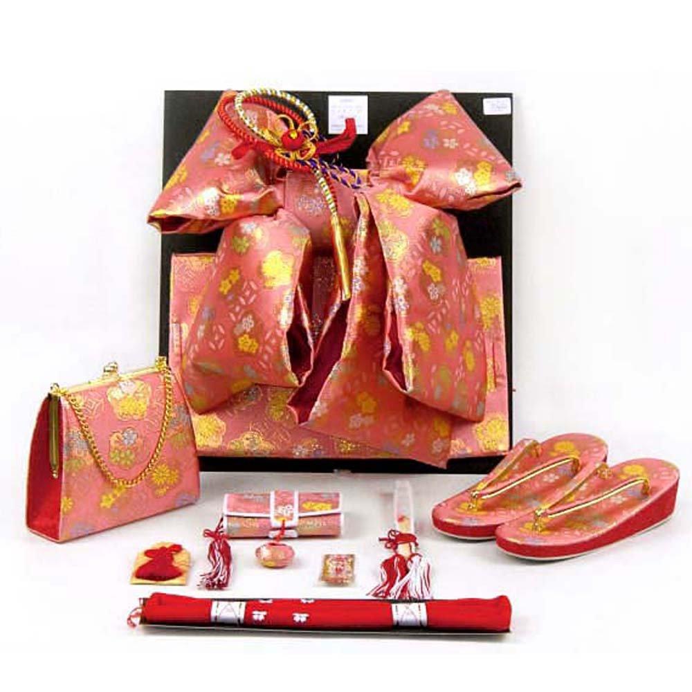 Muromachi 7 Years Old Kimono Full Set Four Kimono Making Obi Set 753 Twisted Plum and Double Cherry PTK380d103YY [Kyoto St. ] Shichi-Go-San Girls'