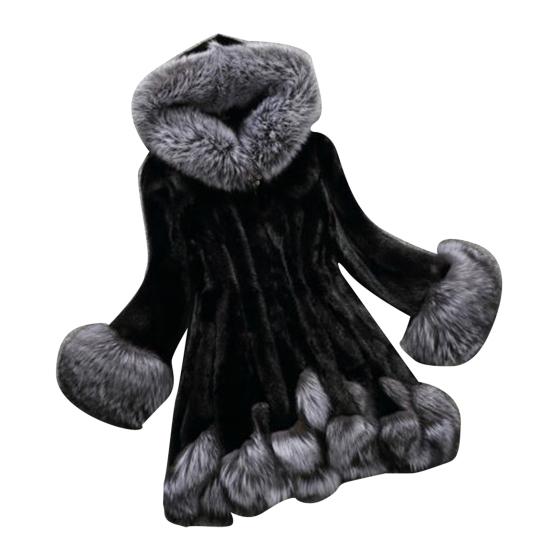 Пальто средней длины с капюшоном из искусственного меха, женская верхняя одежда, пальто на зиму