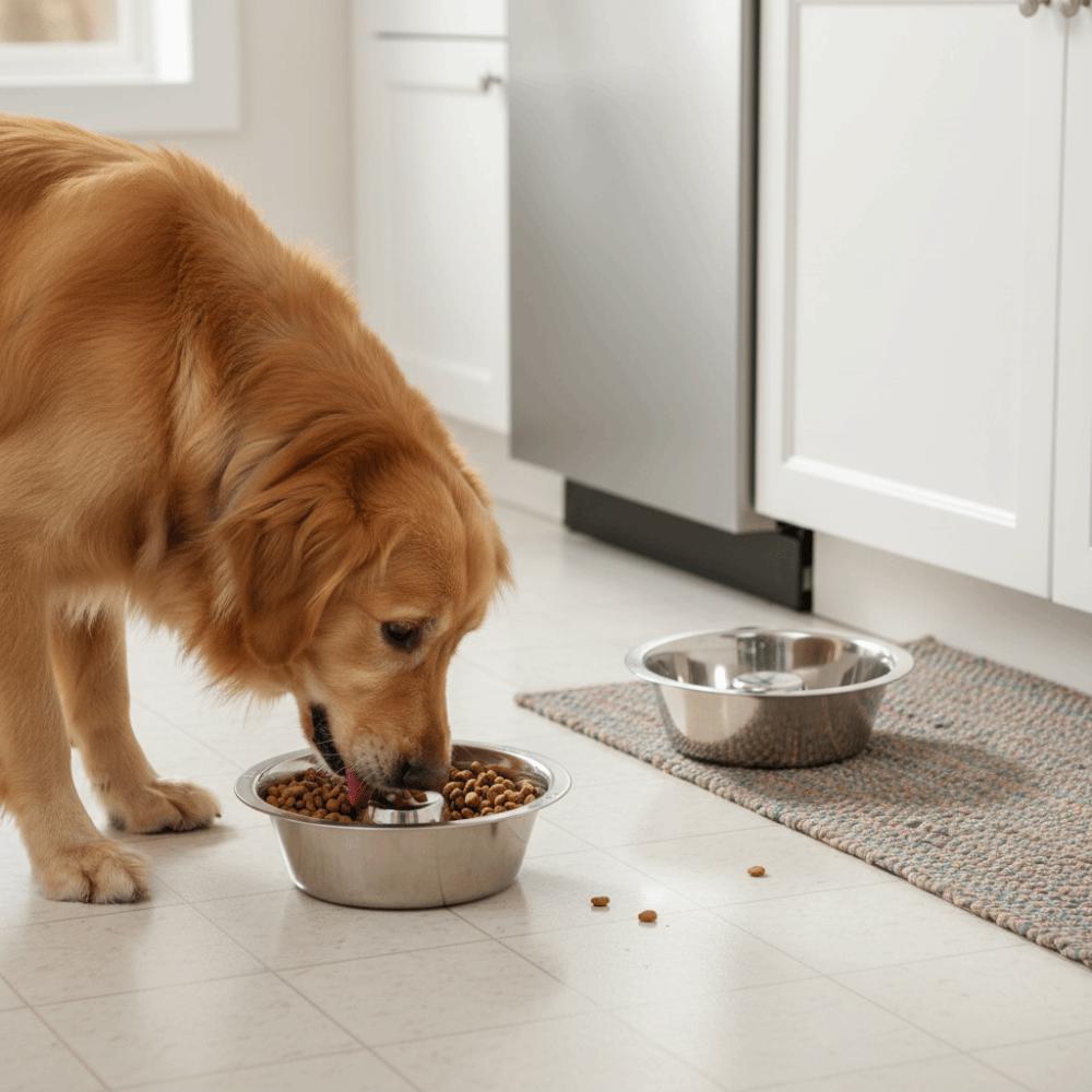 Stainless Steel Pet Slow Feeder Bowl Durable Easy Clean Cat Food Dish Anti-Choke Anti-Slip Dog Water Bowl for Cat Dog