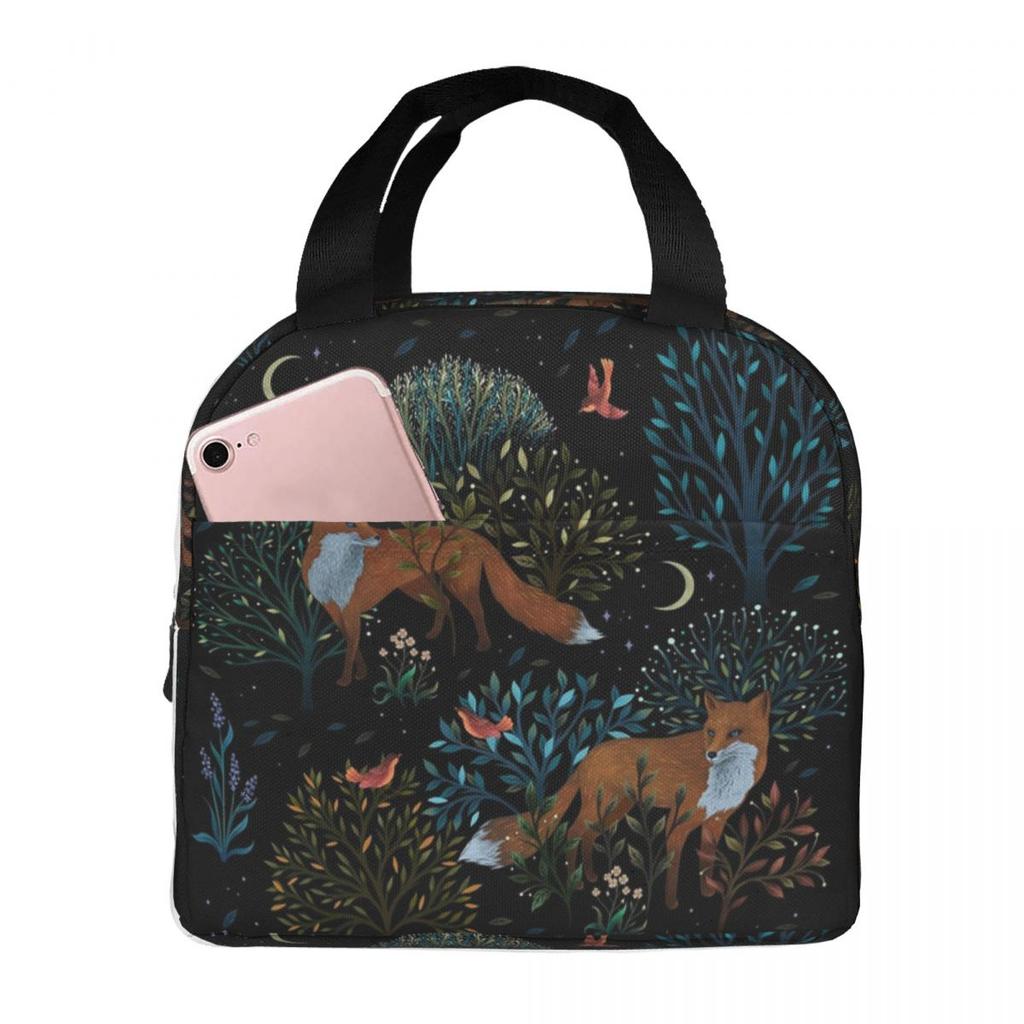 Forest Fox Insulated Lunch Bag for Kids School Cooler Thermal Food Box Tote Leakproof Lunch Boxes Container