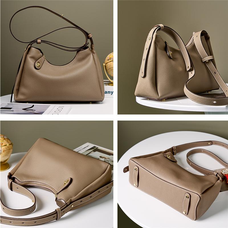Сумки через плечо из натуральной кожи для женщин, модные дизайнерские мягкие женские сумки через плечо серо-бежевого цвета