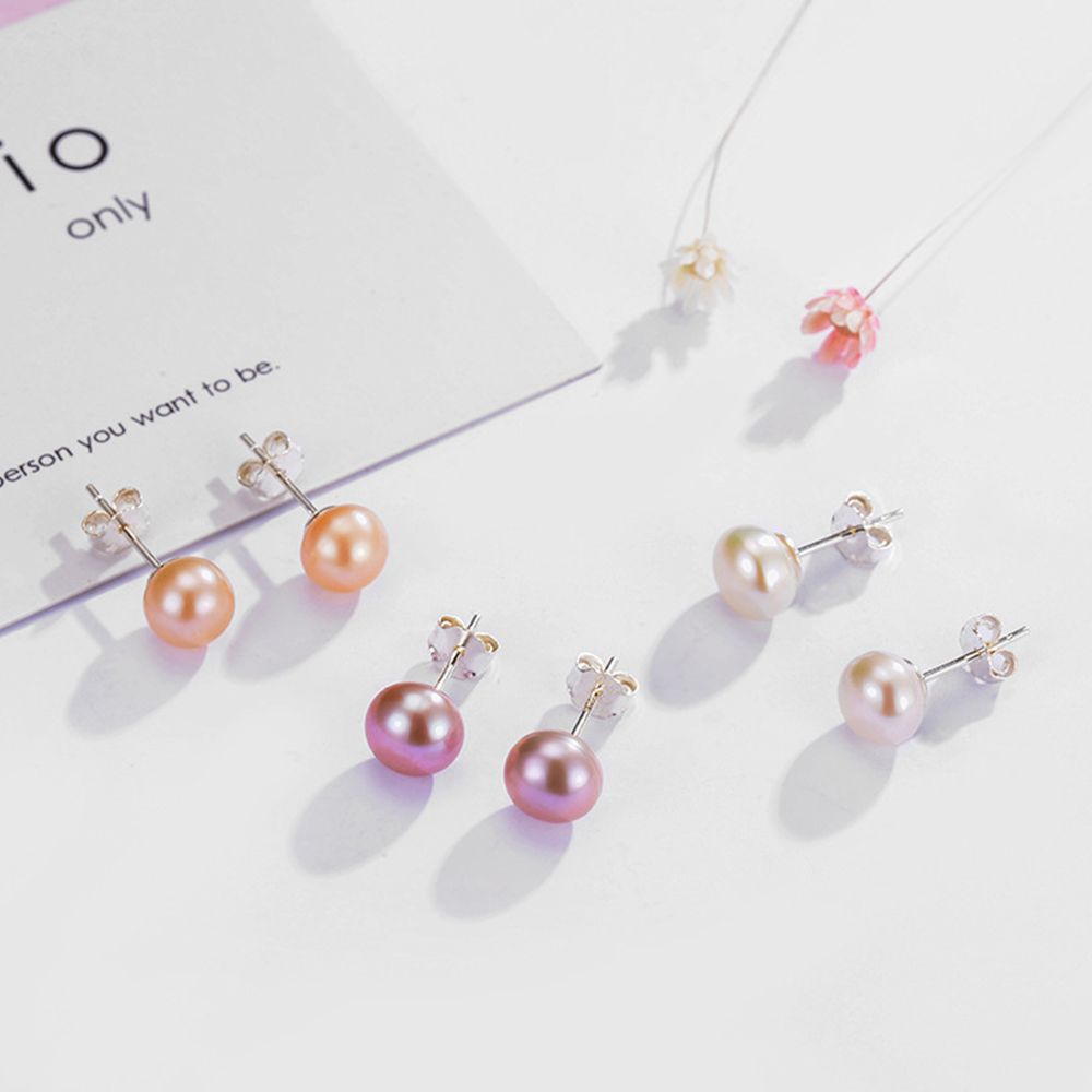 Solid Color Party Simple Women Jewelry Korean Earrings Fashion Design Pearl Stud Earrings