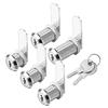 4 Set Mailbox Lock Metal Lever Lock Cylinder Cams Lock with Key Simple Installation for Secure Cabinet & Desk Drawer Use