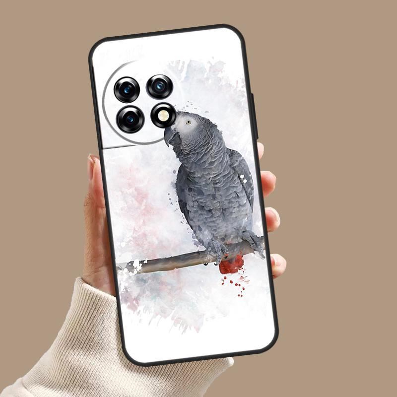 African Grey Parrot Case For OnePlus Nord CE 3 Lite CE4 2 2T N10 N20 N30 OnePlus 12 11 9 10 Pro 8T 10T 12R Cover