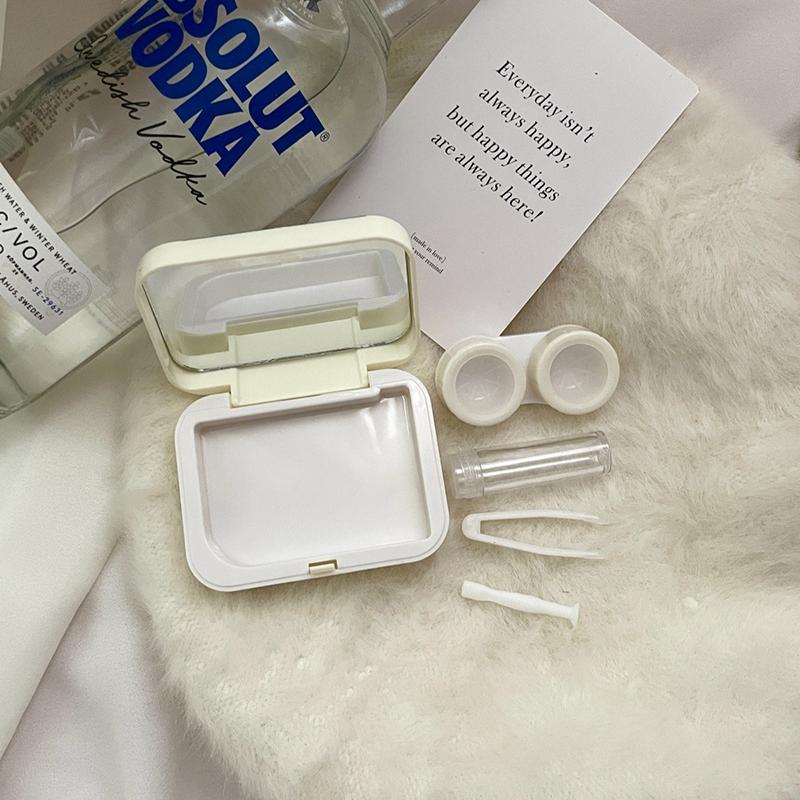 Милый кот напечатанный контактные линзы коробка портативный футляр для контактных линз с зеркалом пинцет присоска палочка набор для держателя дорожного набора подарок