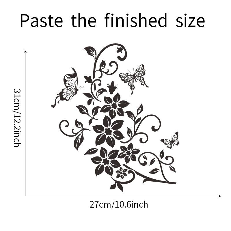 Butterfly Flower Bathroom Toilet Laptop Wall Decals Sticker Home Decoration Switch Sticker Tv Background Wall Decorative Paper