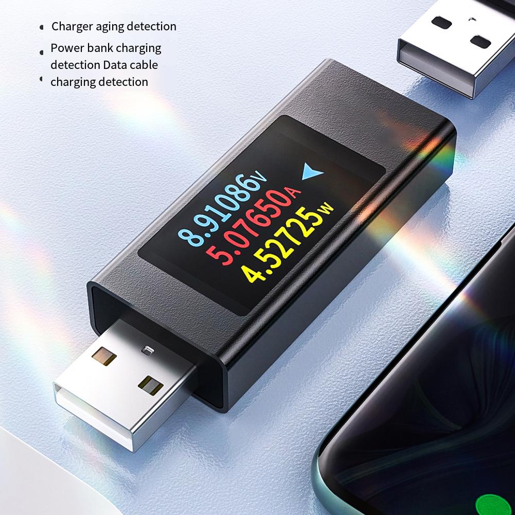 1pc KWS-MX23 USB Ammeter Tester 1.06" IPS Display 4-30V/0-12A Mobile Phone Charging Monitor Voltage Current Detection