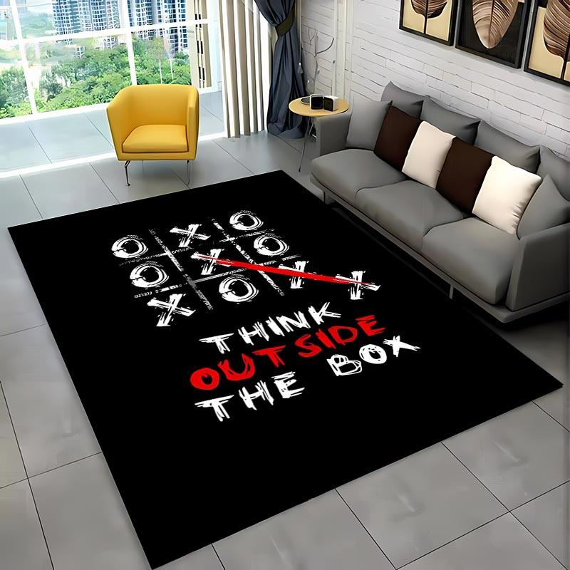 Забавные слова Черно-белый цвет Ковер, Предметы домашнего обихода для гостиной и спальни Коврики для дивана, Дверной коврик Напольный Противоскользящий коврик, Подарок