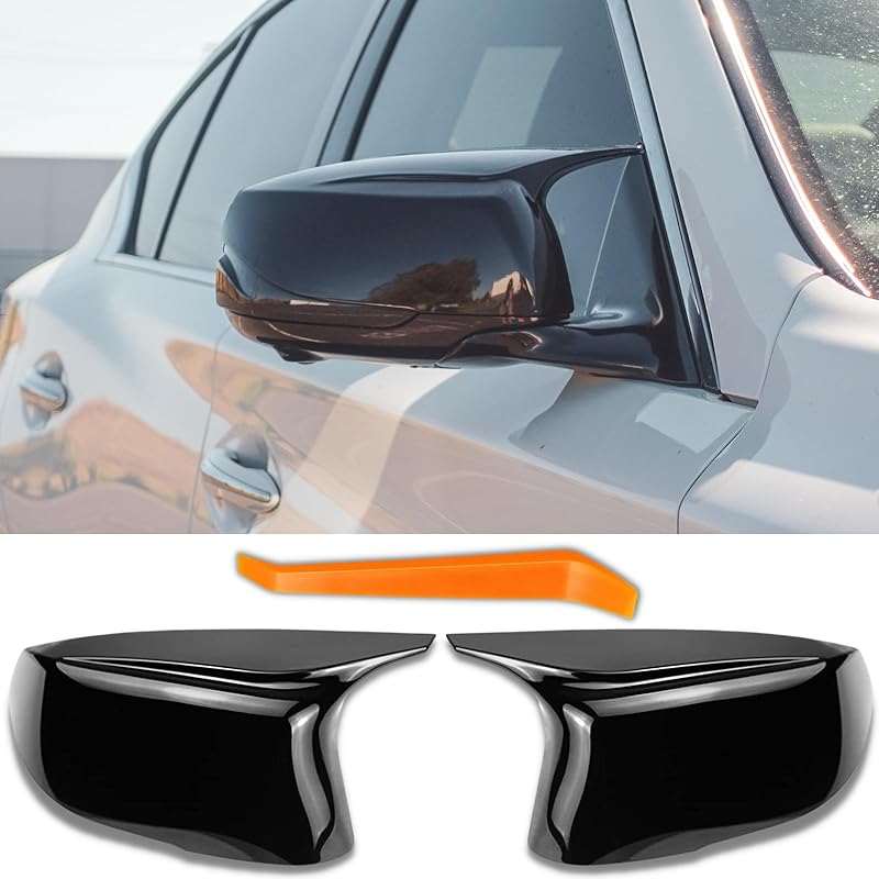 Carbon Fiber Side Mirror Caps For Infiniti Q50 Q60 Q70 QX30 QX50 Q50L Accessories, Passenger Driver Side View Mirror Cover Replacement Car Exterior