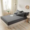 Mattress Cover Fitted Bed Sheet Solid Color Anti-slip Adjustable Bed Cover (Without Pillowcase)