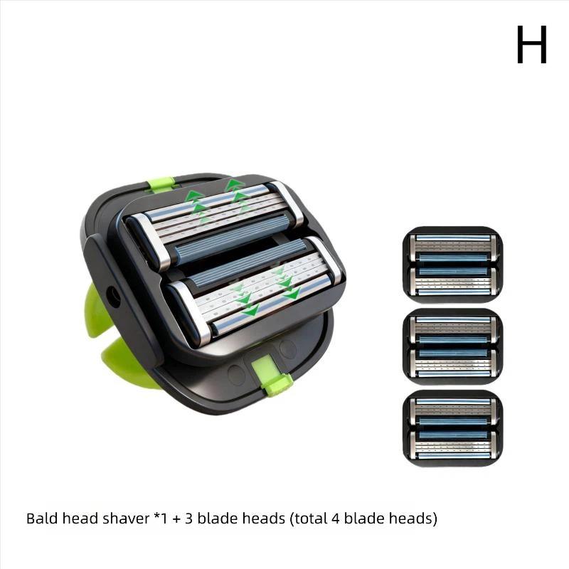 Men'S Convenient Multi-Blade Shaver Effortless Bald Head & Body Hair Grooming For Unisex Washable Shave Clean In One Strok