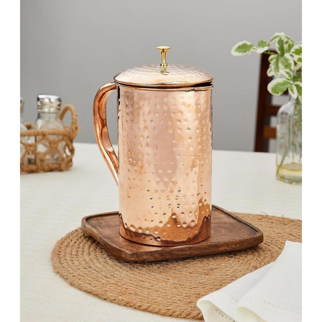 Hammered Copper Jug, 1350 Ml