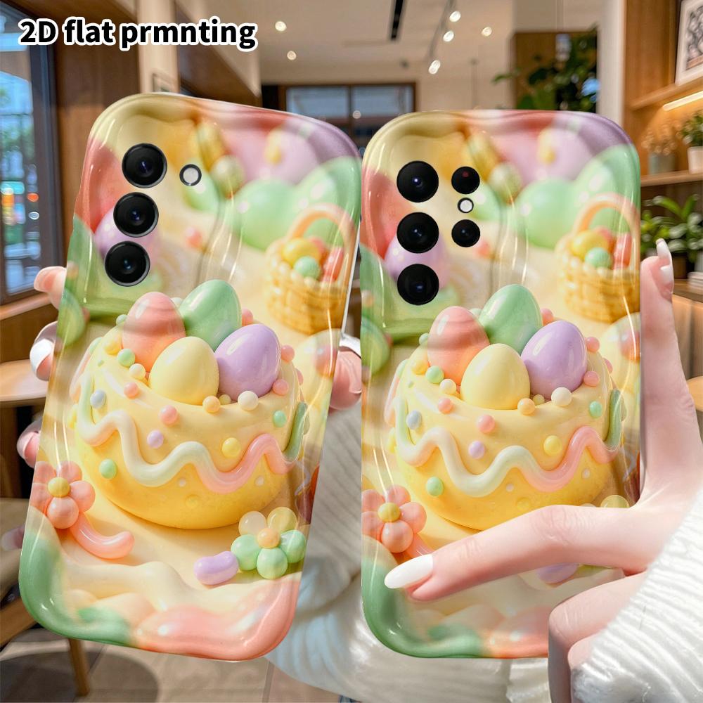 Чехол для телефона: 2D плоский, подходит для Samsung Galaxy A34 A35 M05 M06 S20 S22 S21 FE Plus 5G, разноцветный яичный пирог, идеальный подарок на Рождество и Хэллоуин