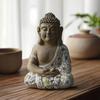 Garden Ornament with Mosaic Finish Meditative Style Mini Buddha Statue Stone