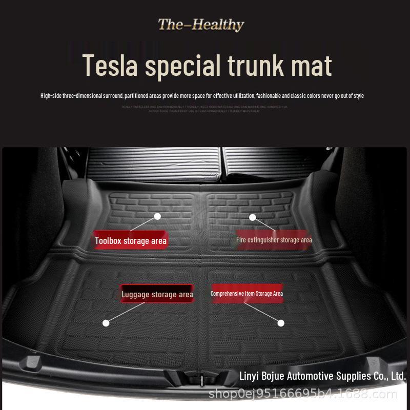 Комплект ковриков в салон и багажник Tesla Model 3 из TPR и XPE, полное покрытие (Левый/Правый руль)