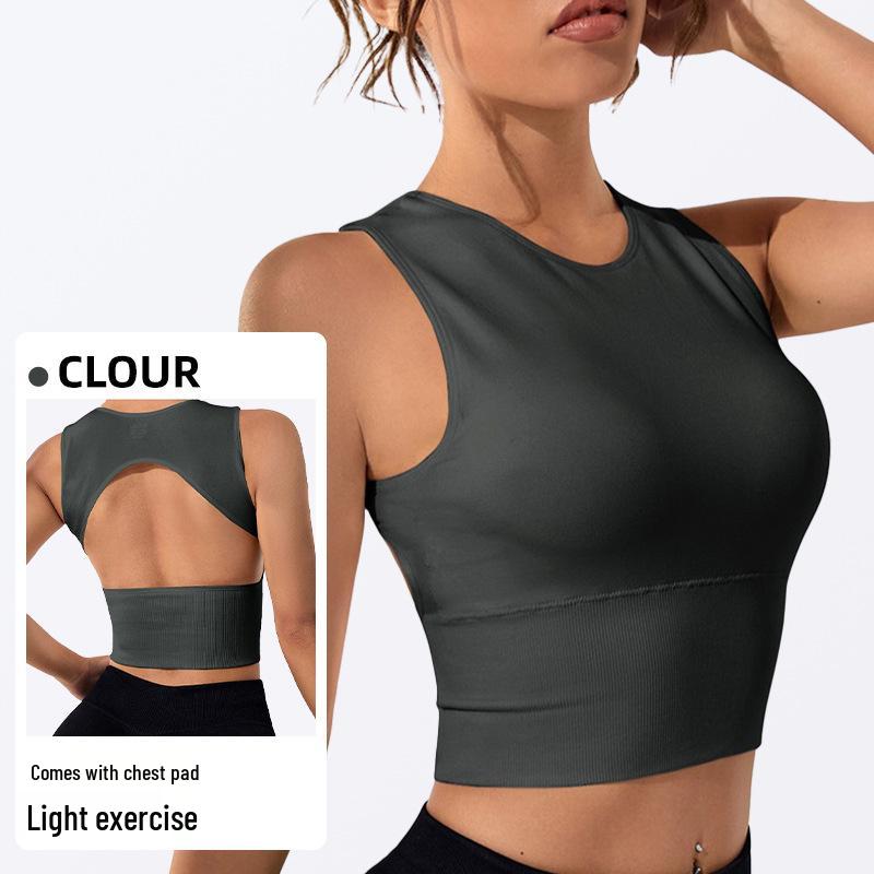 Women's Quick-Dry Seamless Yoga Top - Sleeveless, Sexy Sports Vest