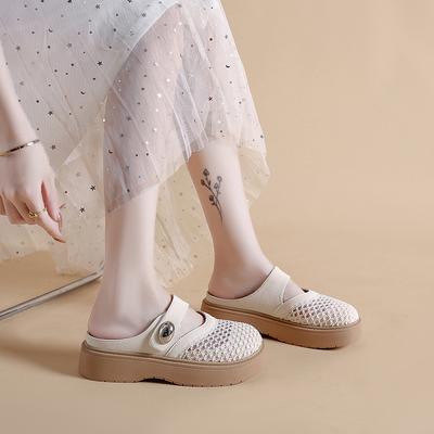 CRLAYDK Женские мюли с закрытым носком, тапочки, женские мюли без задника, домашние тапочки, шлепанцы, лоферы для ходьбы, повседневная сетчатая обувь на платформе