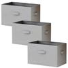 (YAMAZEN) Foldable Storage Boxes (Set of 3) with Handles, Compatible with Color Boxes, Clothes Storage, Fully Assembled, 38cm Wide X 25cm Deep