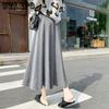 Knitted Midi Skirt for Women Autumn and Winter High Waisted Mid Length Knitted Skirt A-line Skirt