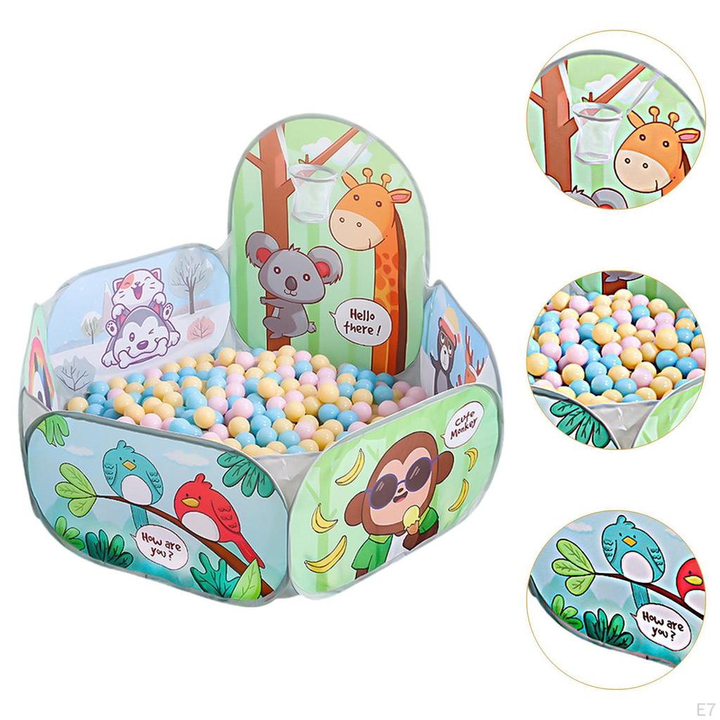 Детская игровая палатка, детский манеж для ползания, симпатичное украшение детской комнаты с мячами, баскетбольное кольцо