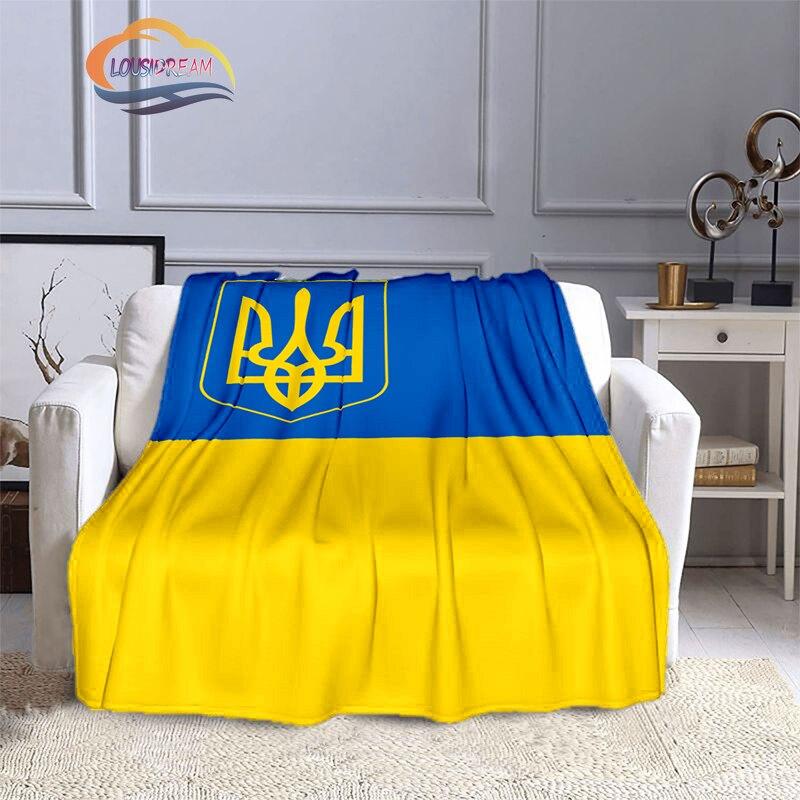 Модное одеяло с золотым логотипом футбольной команды Украины для взрослых и детей, теплое одеяло с 3D принтом, подарочное одеяло для любителей спорта