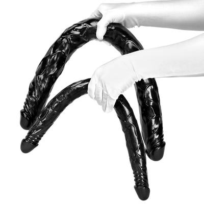 Двойной фаллоимитатор Негабаритный реалистичный пенис Большой черный член Секс-игрушка для взрослых Анальная пробка Монстр-дилдо Фистинг Женское доминирование БДСМ