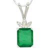 Ожерелье с подвеской из натурального колумбийского изумруда большой изумрудной огранки для нее