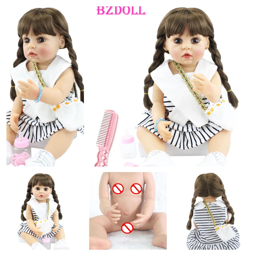 BZDOLL 55 см силиконовая кукла реборн для девочек Boneca, мягкий винил для новорожденных, принцесса Bebe, игровой домик, игрушка