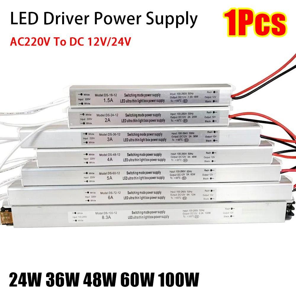 1Pcs AC220V To DC 12V/24V LED Driver Power Supply Lighting Transformer For LED Light Strip Lamp