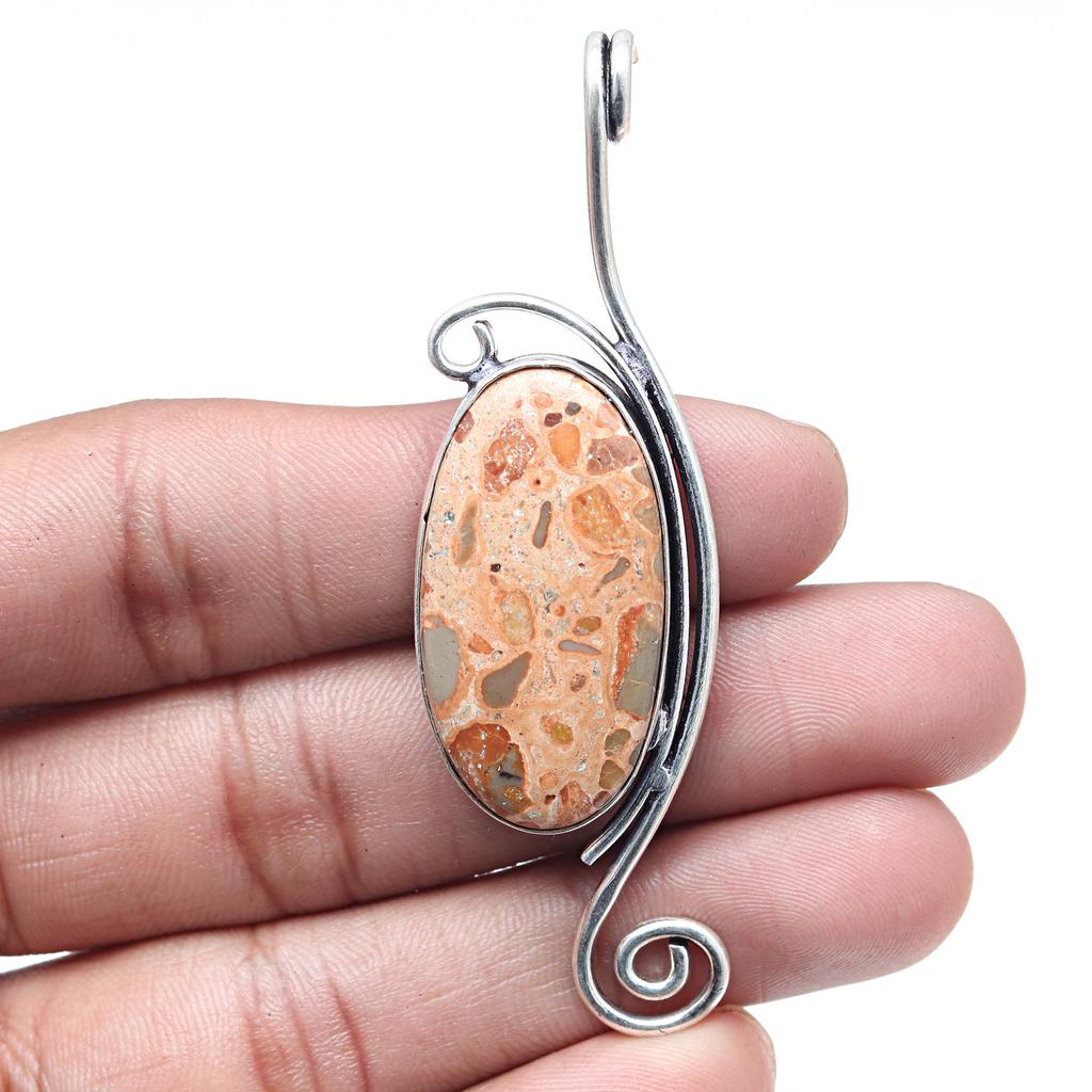 Подвеска с яшмой птичий глаз, драгоценный камень, День святого Валентина, этническое серебряное украшение 2,5 дюйма