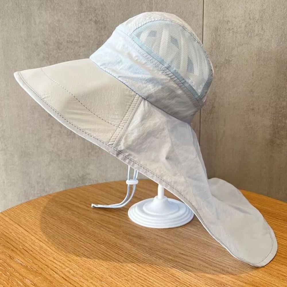 Solid Color Sunscreen Fisherman Cap Shawl Summer Sun Hat Casual Children Bucket Hat  Travel