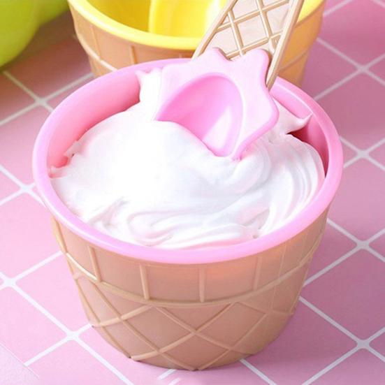 Ice Cream Spoon Cute Shape Food Grade Non-stick Anti-freeze Anti-slip Handle Tableware Multi-colored Homemade Ice Cream Cup