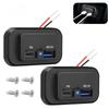 1 Комплект 18 Вт Qc3.0 Порт Usb A и 30 Вт Pd Порт Usb C 12 В RV Розетка Usb Панель Зарядки со Светодиодной Подсветкой для Автомобиля Морской