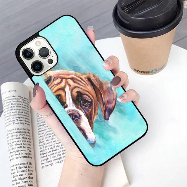 Осенний Милый Щенячий Чехол для Телефона с Боксером для iPhone 17 Air 16 16e 15 12 11 13 14 Pro Max Apple Plus Coque