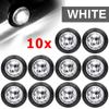 10x белых мини круглых 3/4" габаритных фонарей для решетки радиатора, боковых габаритных огней, светодиодных фонарей 12 В 24 В для прицепа, каравана, кемпера, автофургона, дневных ходовых огней