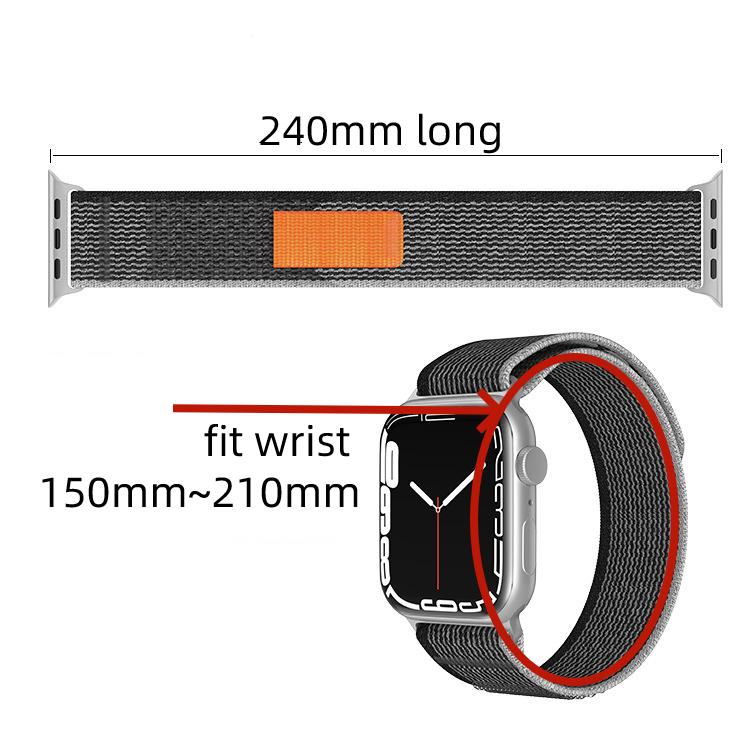 Совместим с Apple Watch Ultra 8, нейлоновая петля Trail подходит для iWatch 42 мм, 44 мм, 45 мм, 49 мм, сменный ремешок для спортивных часов, лента на липучке, запястье