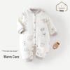 Утепленный хлопковый ромпер для новорожденных, зимний комплект: Теплый детский комбинезон