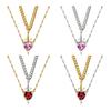 Couple Necklace Cubic Zirconia Heart Matching Necklace Romantic Through The Heart Couple