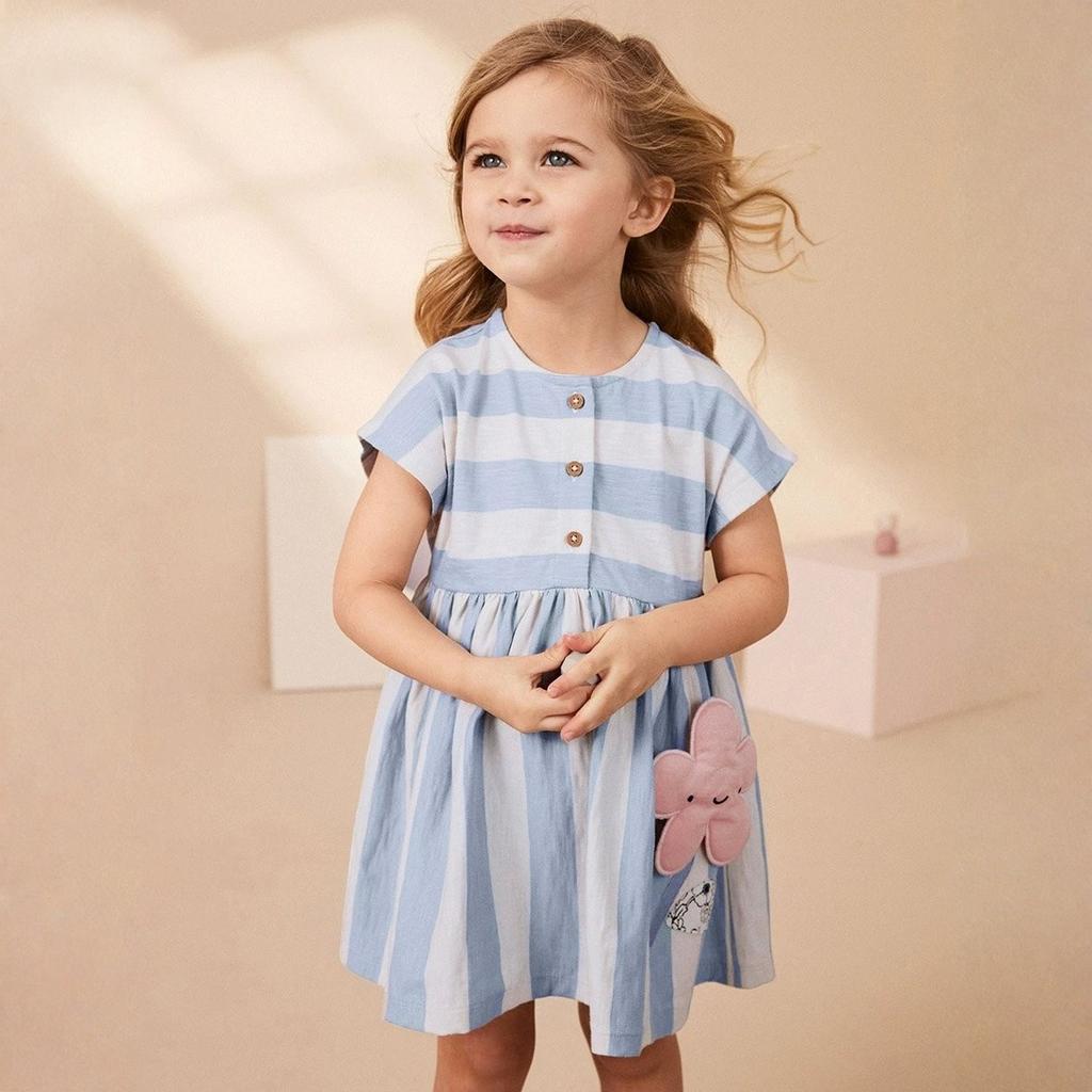 Повседневное платье с мультяшным принтом для девочек - Милое платье принцессы для детей