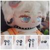 Black Doll Jewelry Ear Clip Hexagram Plush Doll Earring Doll Stud Earrings Chain  Toy Gifts