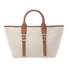 Мур Adjustable Removable Shoulder Strap Металлический Логотип Хлопковая Сумка-Тоут Сумка для Покупок Наплечная Сумка Маленькая Женская Бежевая