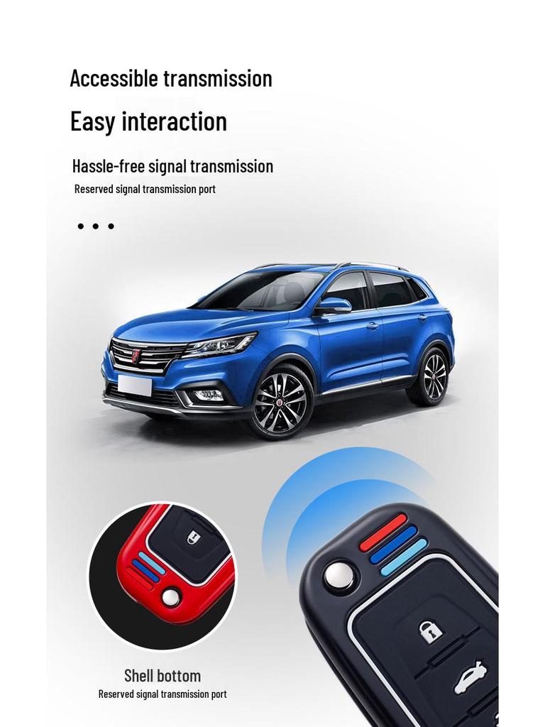 Roewe 360 Plus Key Case, Full Wrap Key Bag, W5 Remote Control Protective Shell for Men and Women