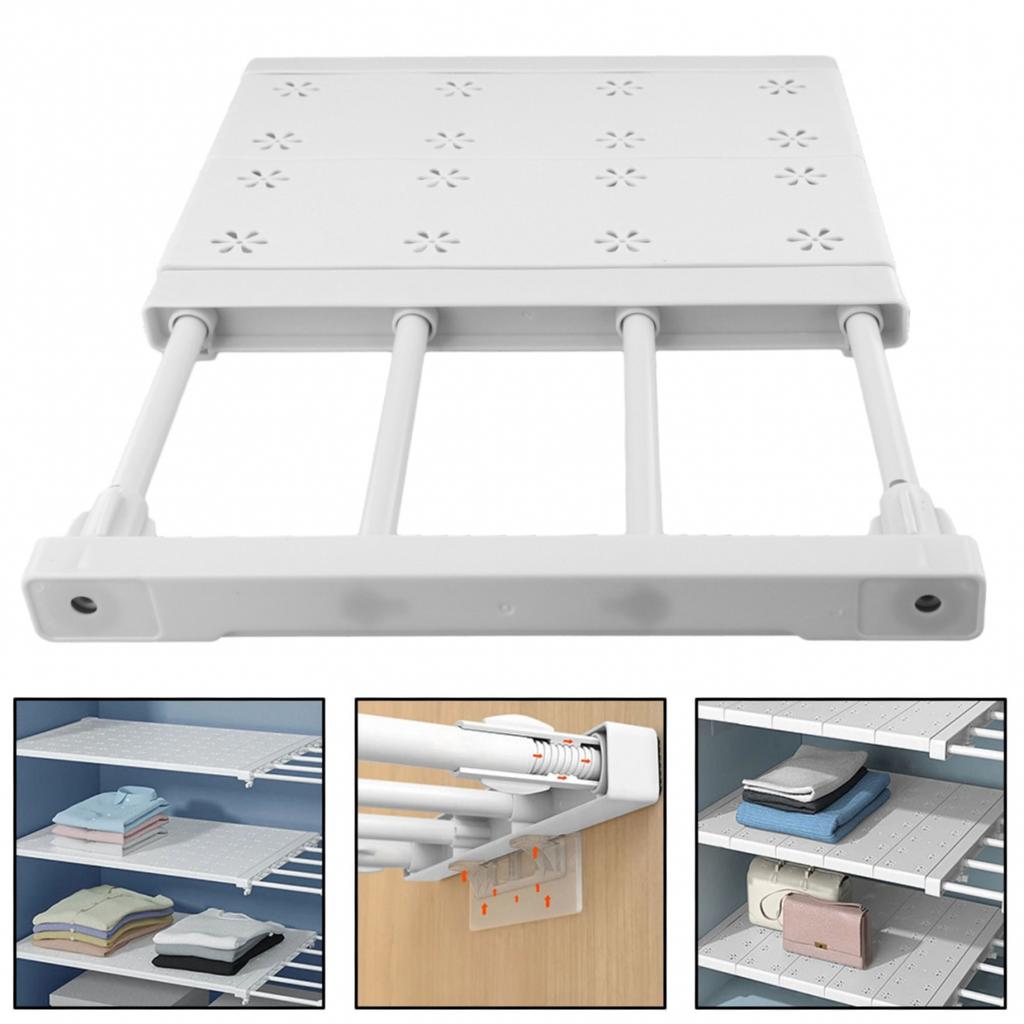 Wardrobe Partition Layered Rack Cabinet Storage Rack Telescopic Partition Rack#