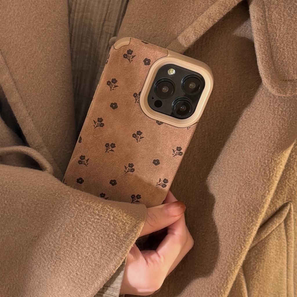 French Flower Faux Leather Phone Case for iPhone 16 15 14 13 13/12/11promax