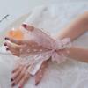 Silver Glitter Bow Embellished Arm Sleeve For Nail Photography Elegant Chiffon Accessory With Elastic Fit