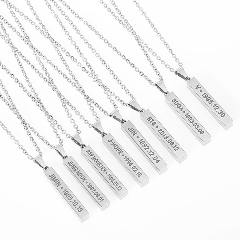 Bangtan Boys Themed Jewelry Stainless Steel Long Chain For Women And Teens