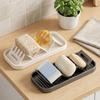 Waterproof Bathroom Soap Dish Self Draining Kitchen Storage Holder W-Shaped Soap Rack  Restaurant