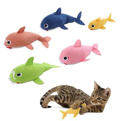 Новая льняная плюшевая игрушка для кошек Shark Family содержит звуковые бумажные устойчивые к укусам интерактивные игровые принадлежности для домашних животных